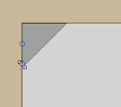 Pull down corner to break line point Corner of polyline solid pulled down to one of the break line points