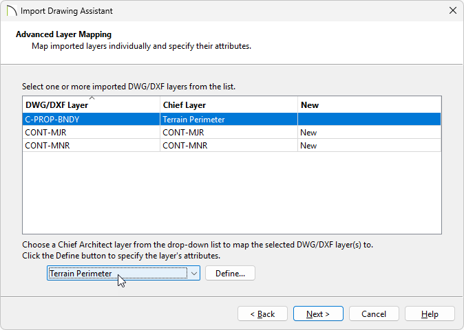 Remap layers using the Advanced Layer Mapping page