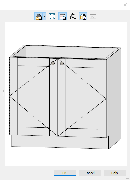 Preview of base cabinet with drawer deleted