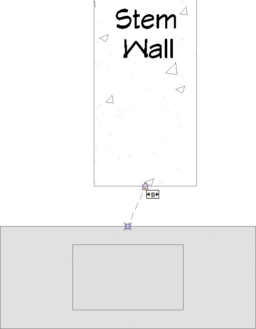 Clicking on the Midpoint of the Stem Walls bottom edge