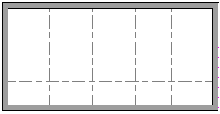 Vertical and horizontal beams placed in a 2D floor plan view