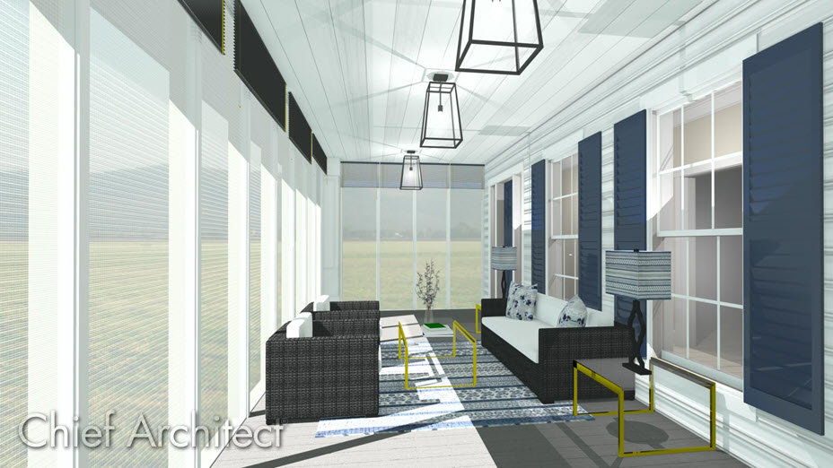 Creating a screened in porch with Chief Architect is easy to do.