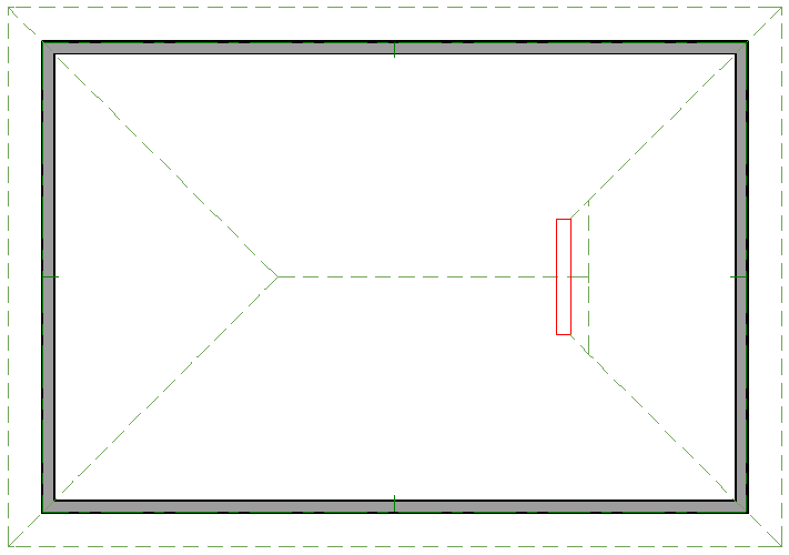 Both roof planes manually modified to overhand the attic wall