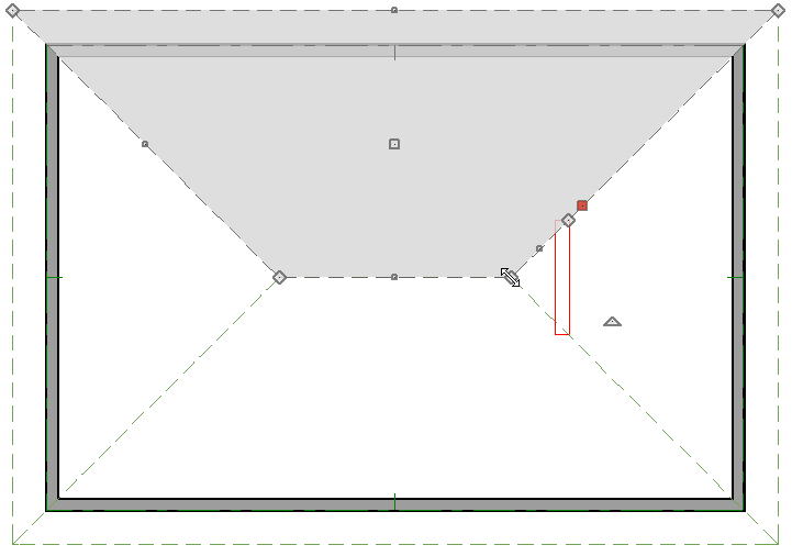 Moving a roof edge to be parallel with attic wall