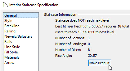 Staircase Does Not Reach Next Level Staircase does not reach the next level shown in the dialog