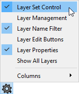 Turning on the Layer Set Control for the Active Layer Display Options side window