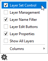 Turning on the Layer Set Control for the Active Layer Display Options side window