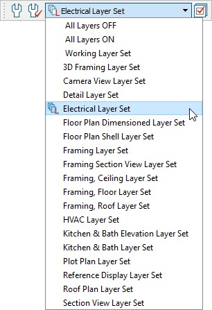 Selecting the Electrical Layer Set in the Active Layer Set Control drop-down