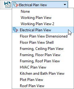 Electrical Plan View selected in the Saved Plan View Control drop-down