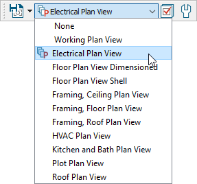 Electrical Plan View selected in the Saved Plan View Control drop-down