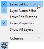 Turning on the Layer Set Control for the Active Layer Display Options side window