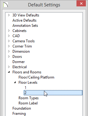 Default Settings Editing the Default Settings for Floor 2