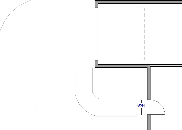 Changing the middle sidewalk segment to an arc