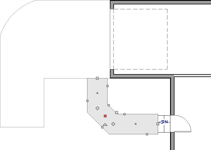 Selecting angled sidewalk segment