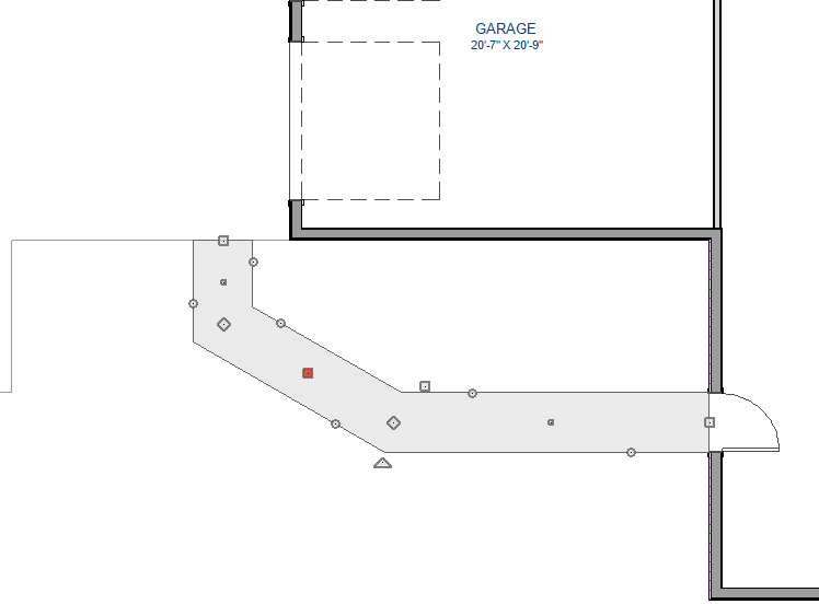 Selecting angled sidewalk segment