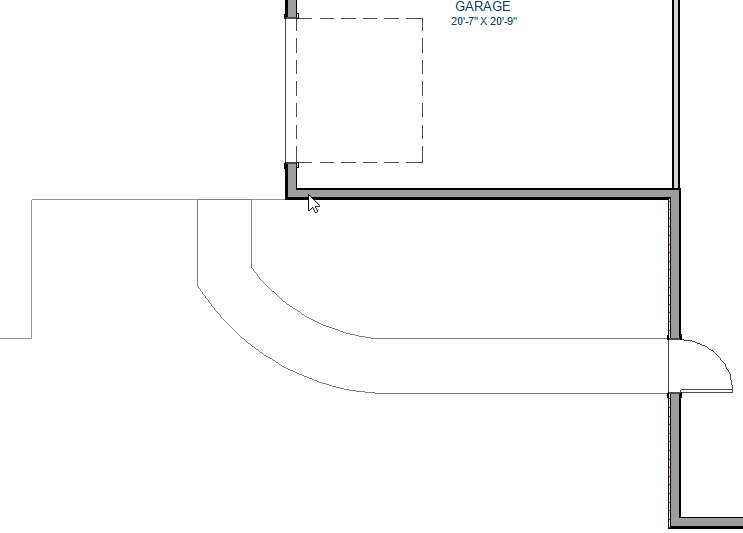 Changing the middle sidewalk segment to an arc