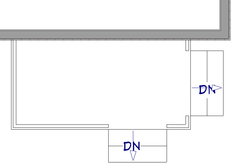 Deck room with two staircases