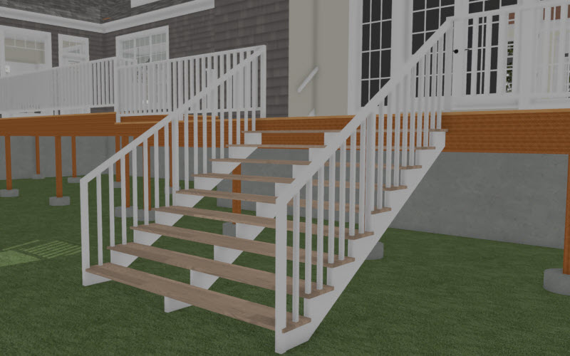 Camera view of the generated stairs