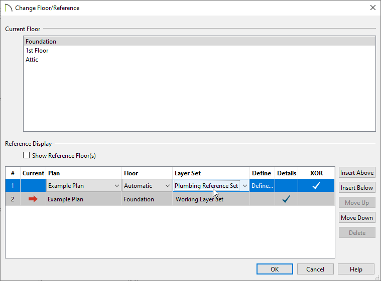 In the Change Floor/Reference dialog assign your new layer set. 