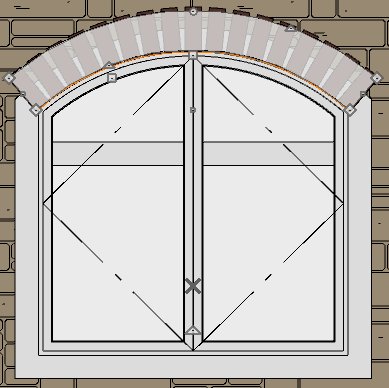 Polyline for mortar Polyline rectangle curved and reshaped to cover bricks