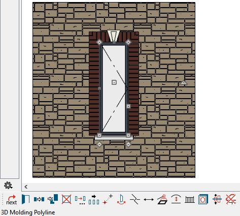 3D Molding Line around window Brick molding applied around top and sides of window