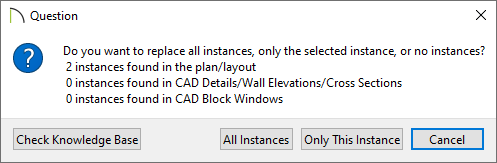 Question dialog that appears when editing CAD blocks in X13