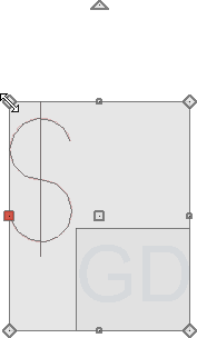 Using the corner edit handle to increase the size of the CAD Block