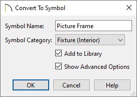 Convert To Symbol dialog where the category can be specified