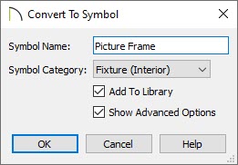 Convert To Symbol dialog where the category can be specified