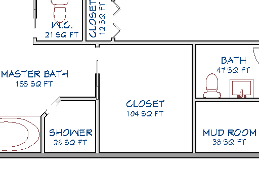 Floor Plan showing the size of the closet and other rooms