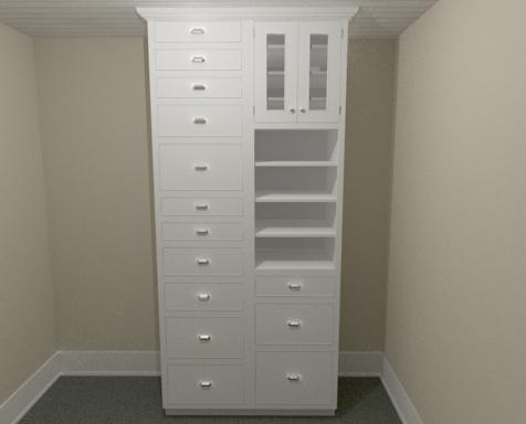 Two example cabinets - one with all drawers, other with doors, shelves and drawers