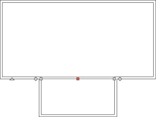 Selected railing segment that has break points on either side