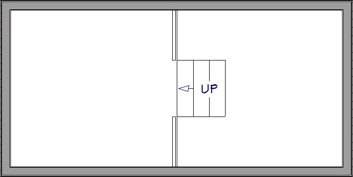 Stair section created between the two rooms with varying floor heights