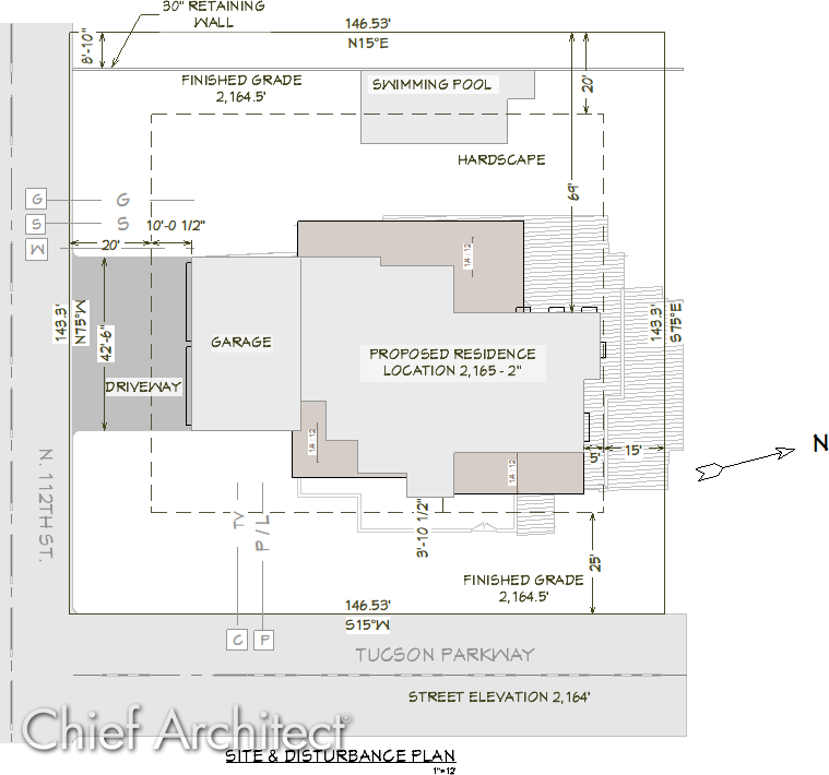 Site and disturbance plan from the Tucson Sample project
