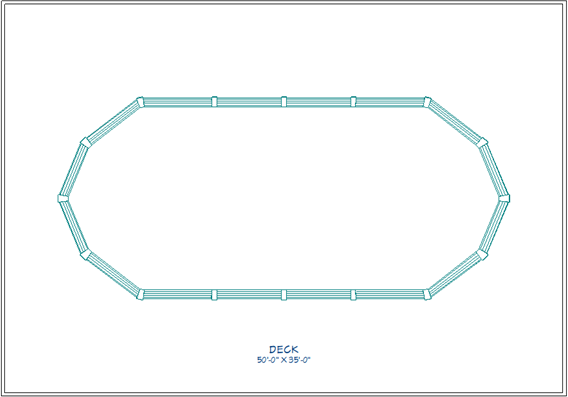 Drawing a deck around the pool.