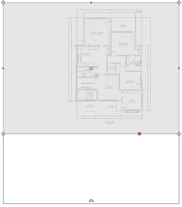 Drawing the elevation region to encompass the main structure