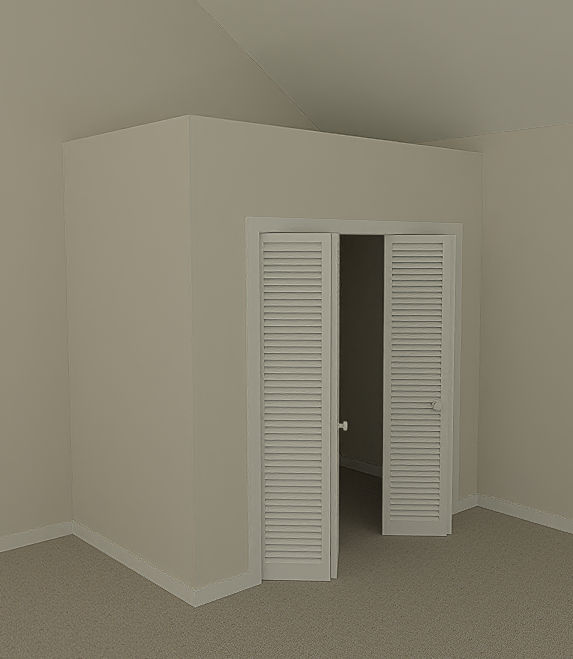 Camera view of a plant shelf closet