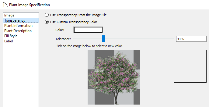 Transparency panel provides additional options in Home Designer Architectural and Pro