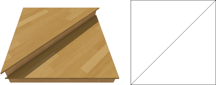 Camera view displaying two landings that are used to create winders