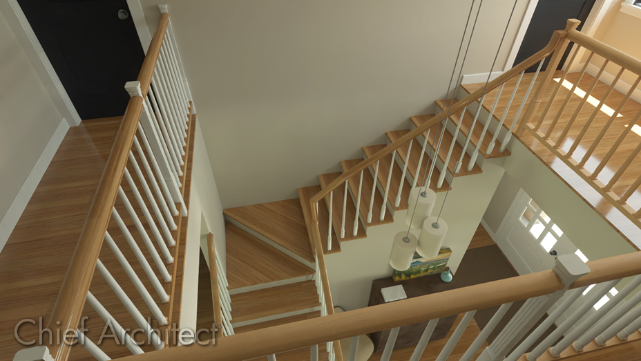 Custom Stair Winders in L-shaped stairs