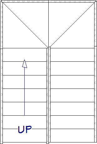 U-shaped staircase with winders and a split landing