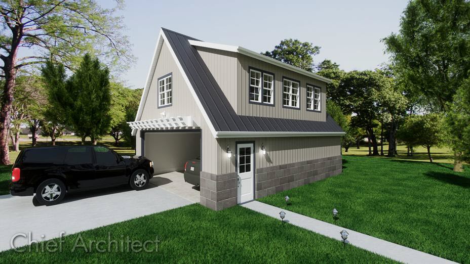 Structure with bonus room above the garage. Bonus room located directly above a garage
