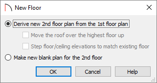 New Floor dialog where the derive option is chosen