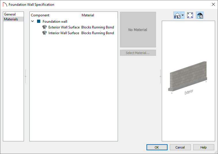 Changing a foundation wall to have a running bond block material