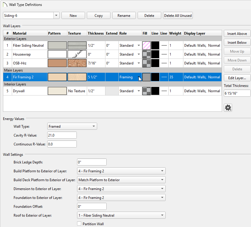 In your Wall Type Definition, select your framing layer and ensure it's Role is set to Framing.