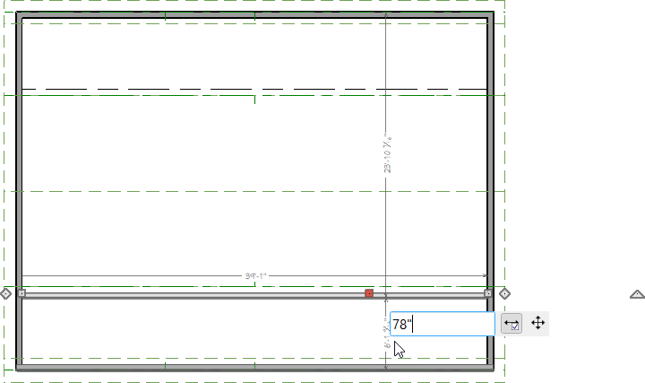 Knee Wall 78" away from the exterior wall.