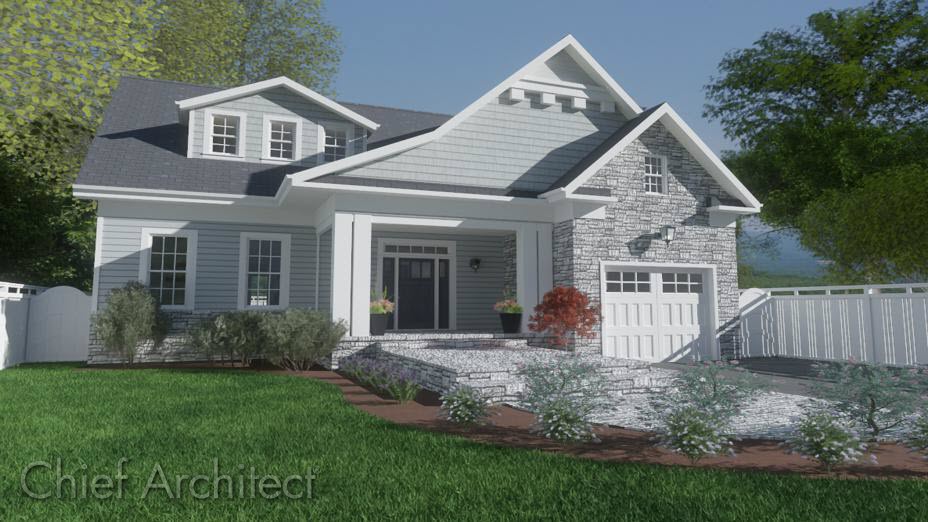 Shadows cascading the Chic Cottage.