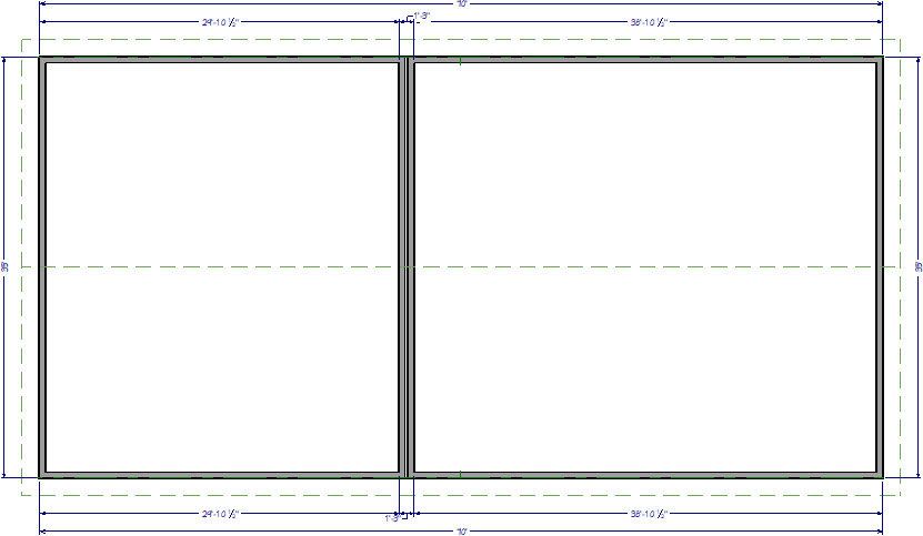 Move your interior walls until they are pushed together.