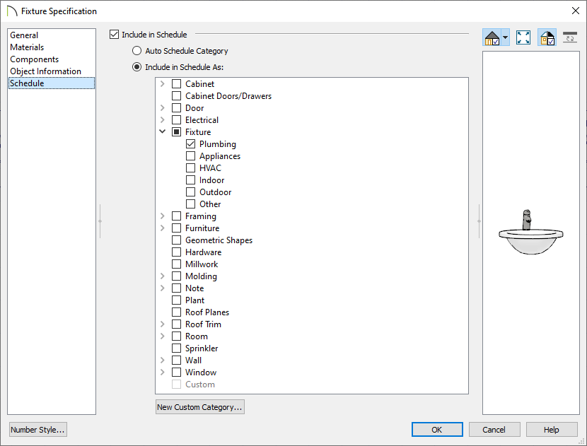 You can specify how you want an object to be included in a schedule as.