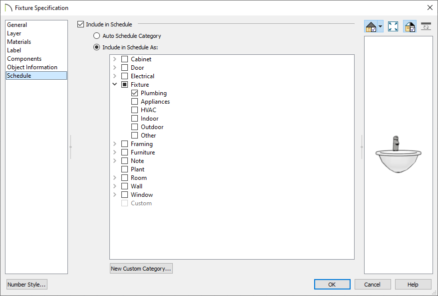 You can specify how you want an object to be included in a schedule as.